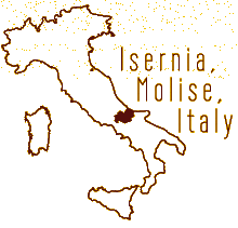 Map of Italy showing Isernia, Molise, Italy
